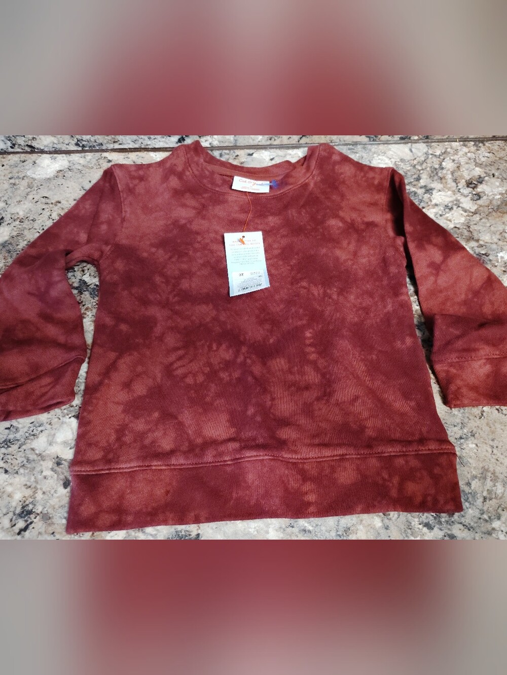 Nwt Cat & Jack Rust Tie-Dye Crewneck Sweatshirt 3t